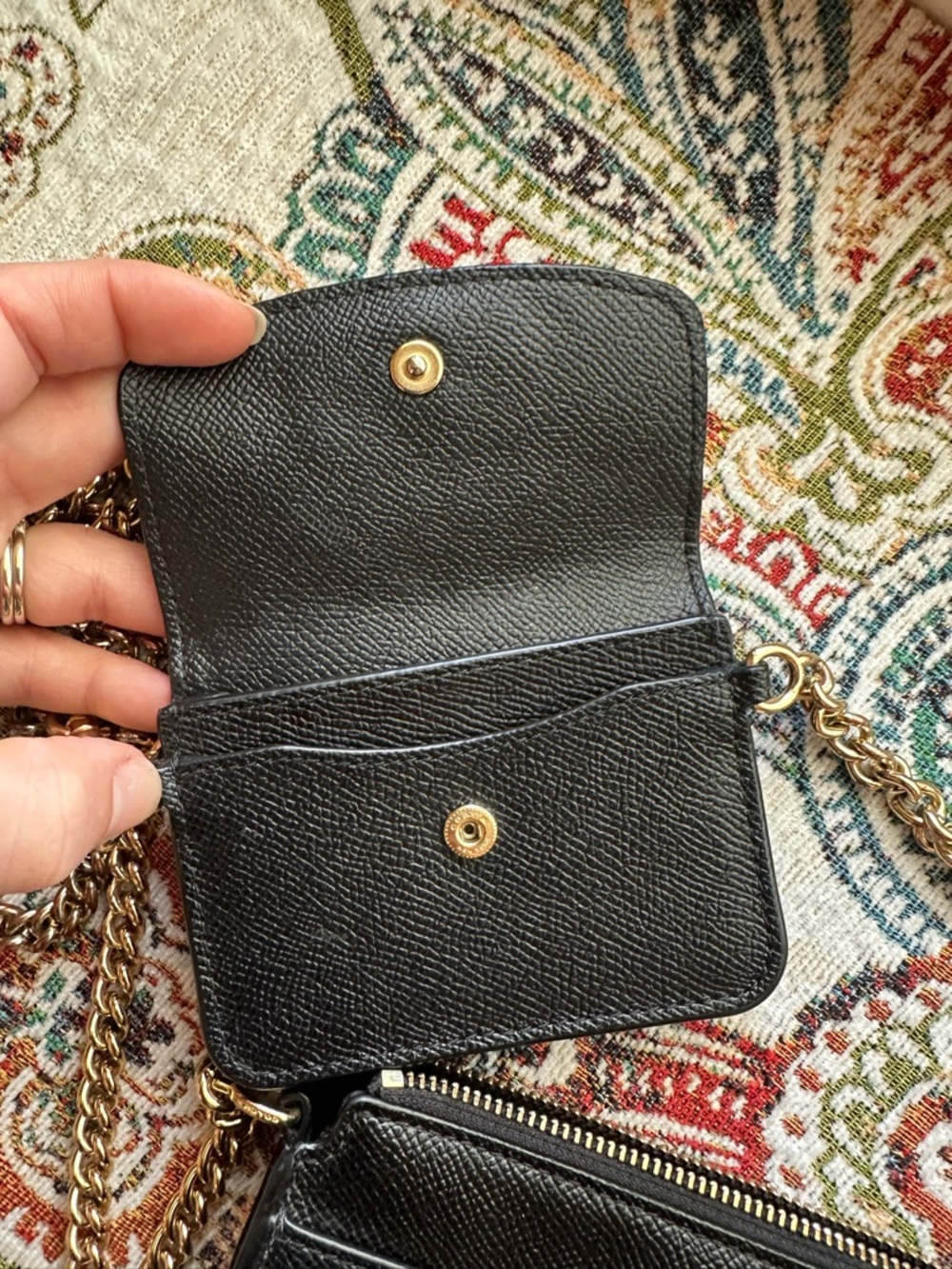 Coach Poppy Crossbody Bag set with Wallet Chain and Card Case Black - Picture 9 of 11